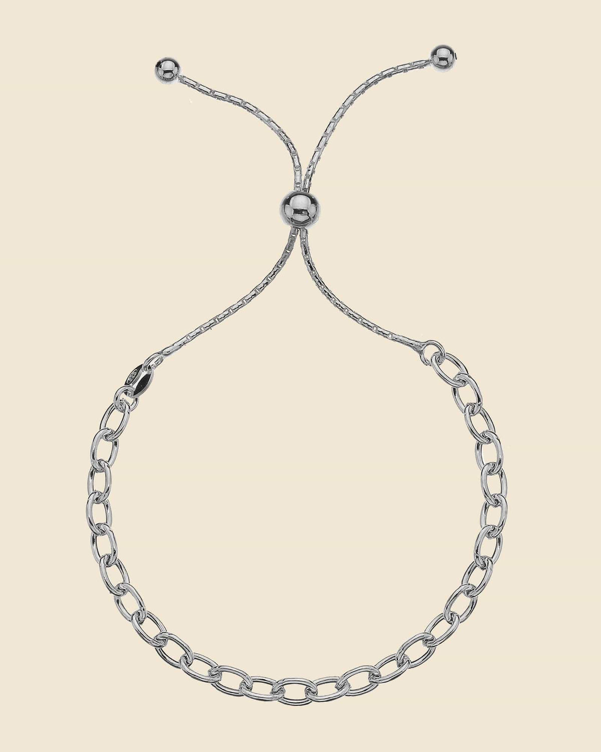 Sterling Silver Simple Chain Slider Bracelet