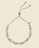 Sterling Silver 3 Chain Slider Bracelet