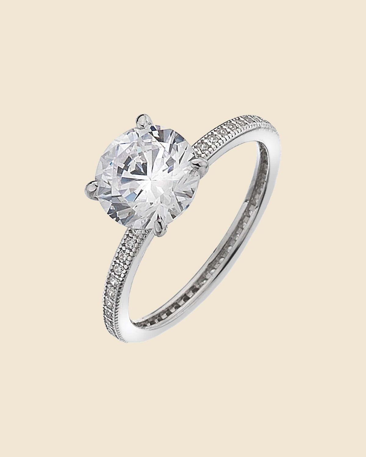 Sterling Silver Eternity Solitaire Ring