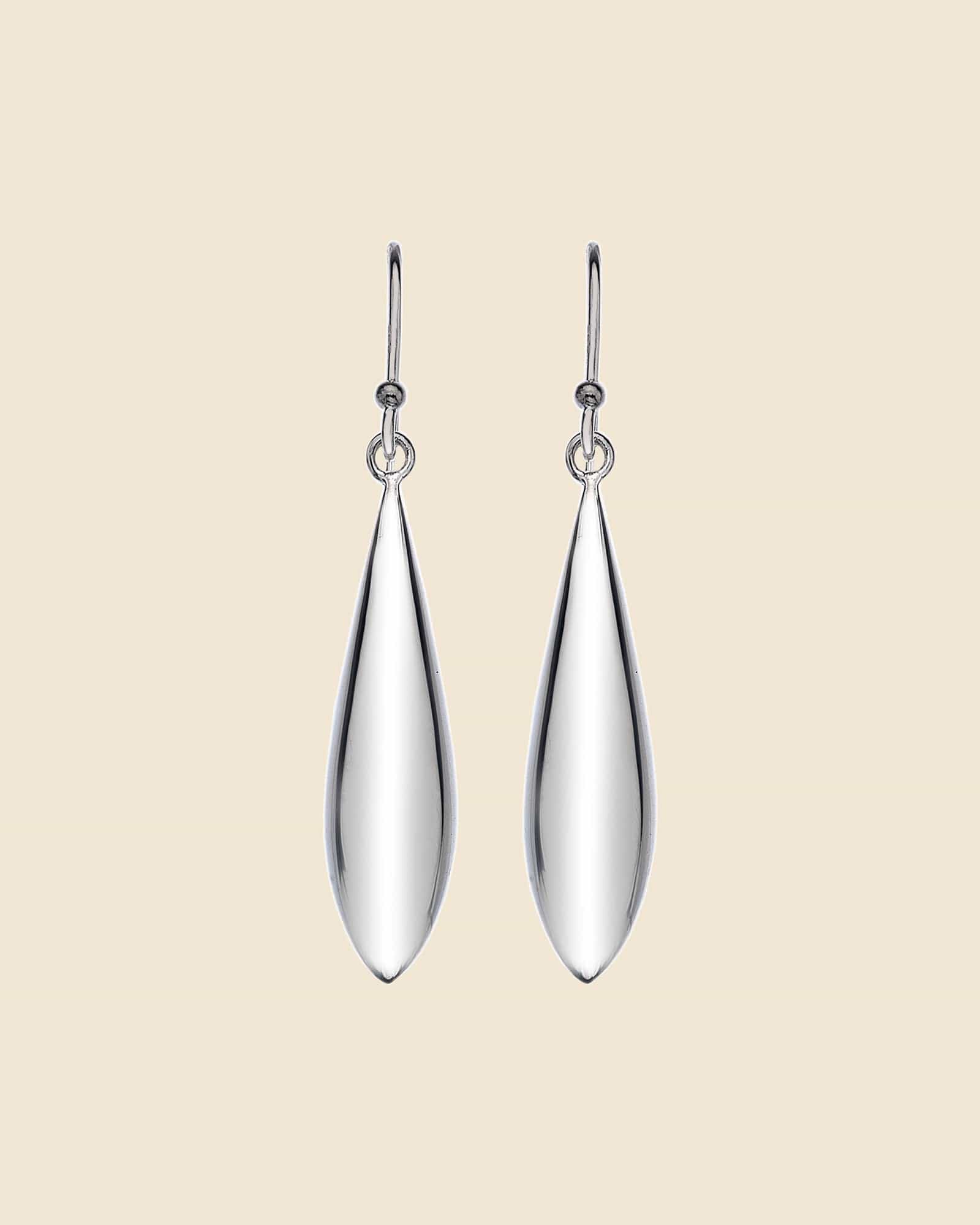Sterling Silver Flat Backed Bomb Drop Earrings