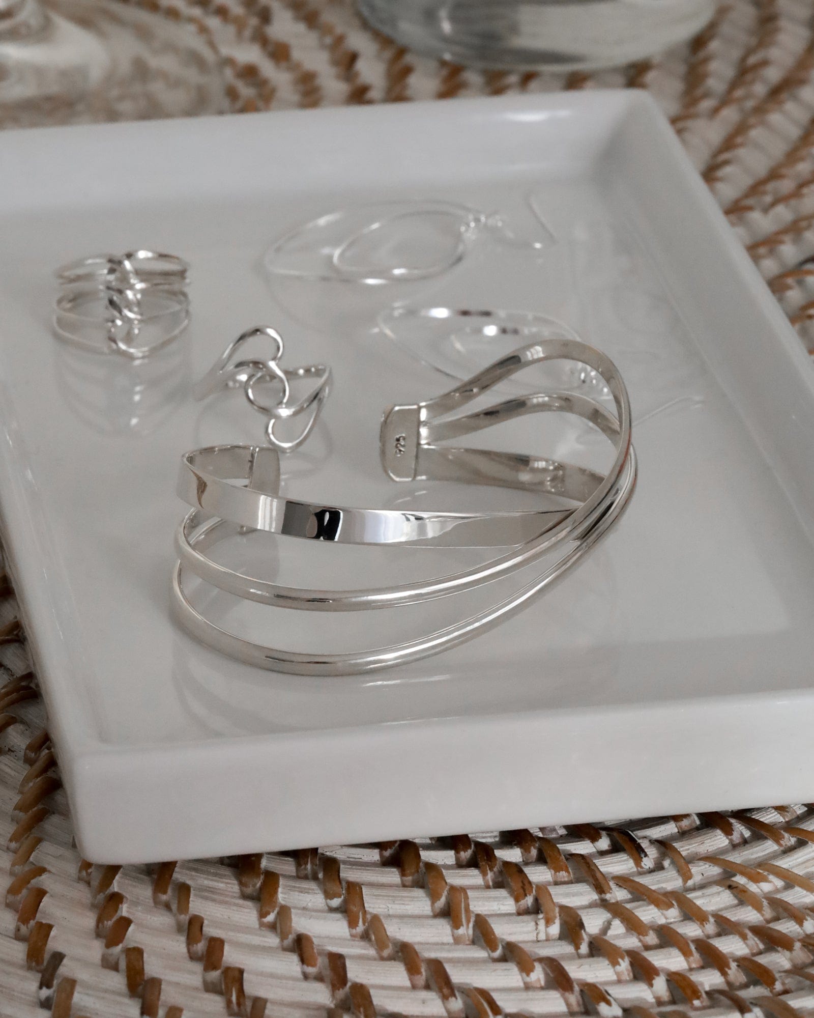 Sterling Silver Crossover Cuff