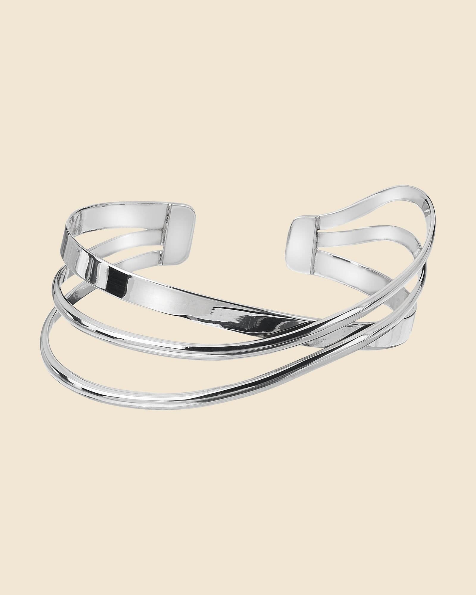 Sterling Silver Crossover Cuff