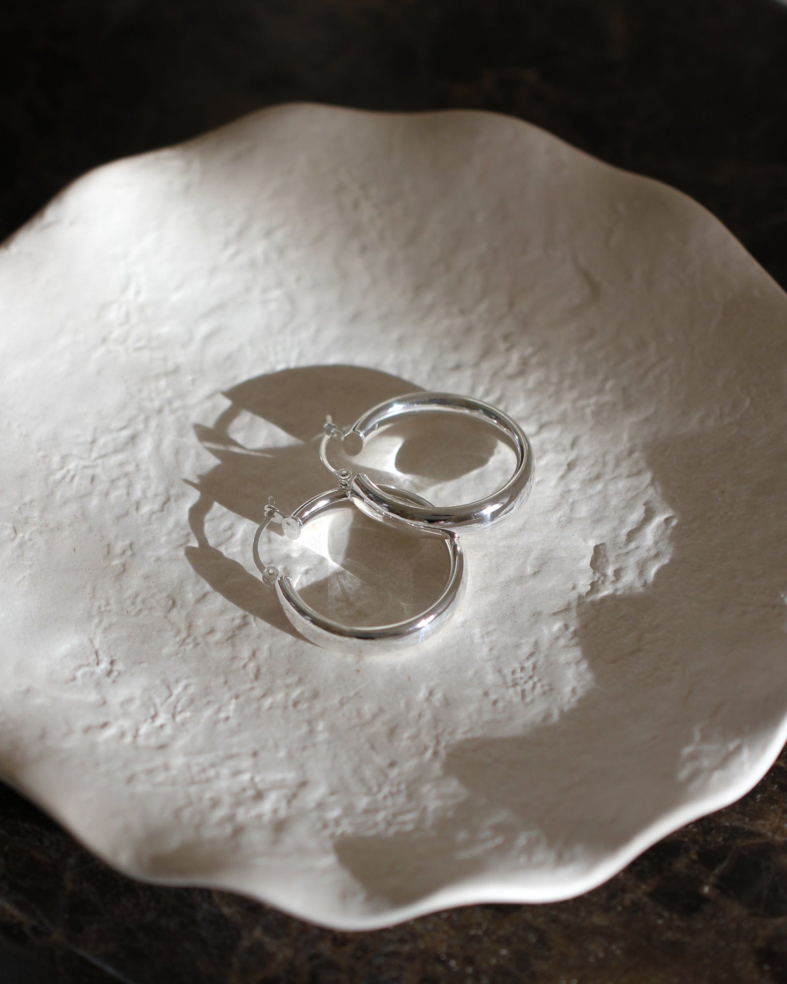 Sterling Silver Wide 30mm Flip-Top Hoops