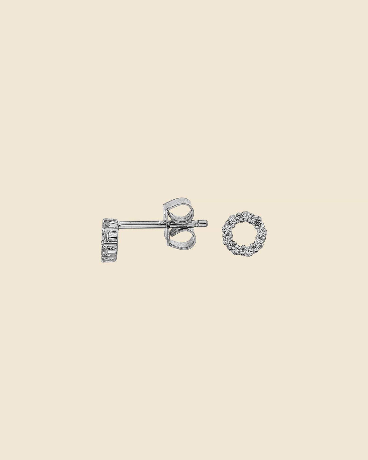 Sterling Silver and Cubic Zirconia Small Circle Studs