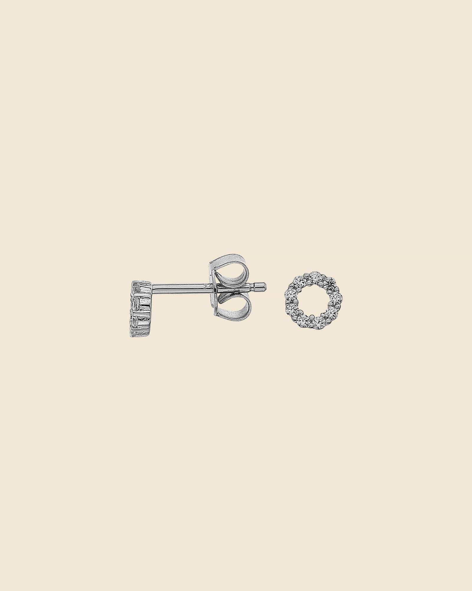 Sterling Silver and Cubic Zirconia Small Circle Studs