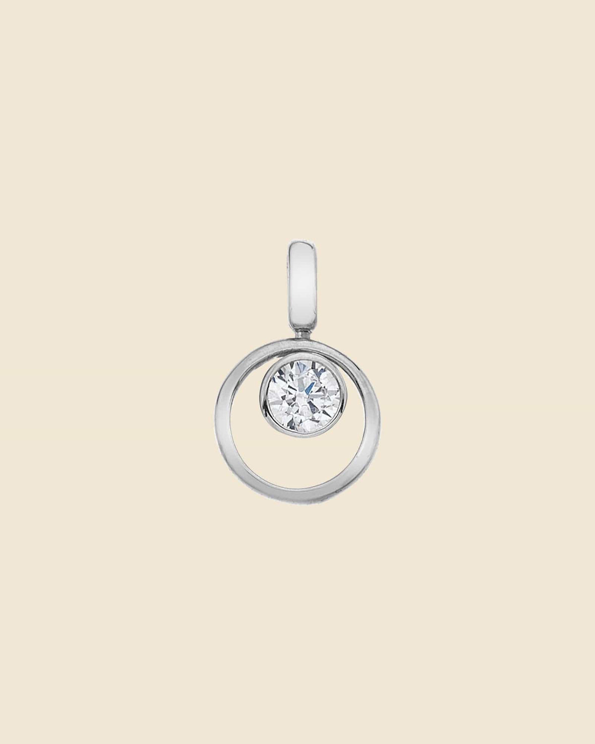 Sterling Silver and Cubic Zirconia Circle of Life Pendant