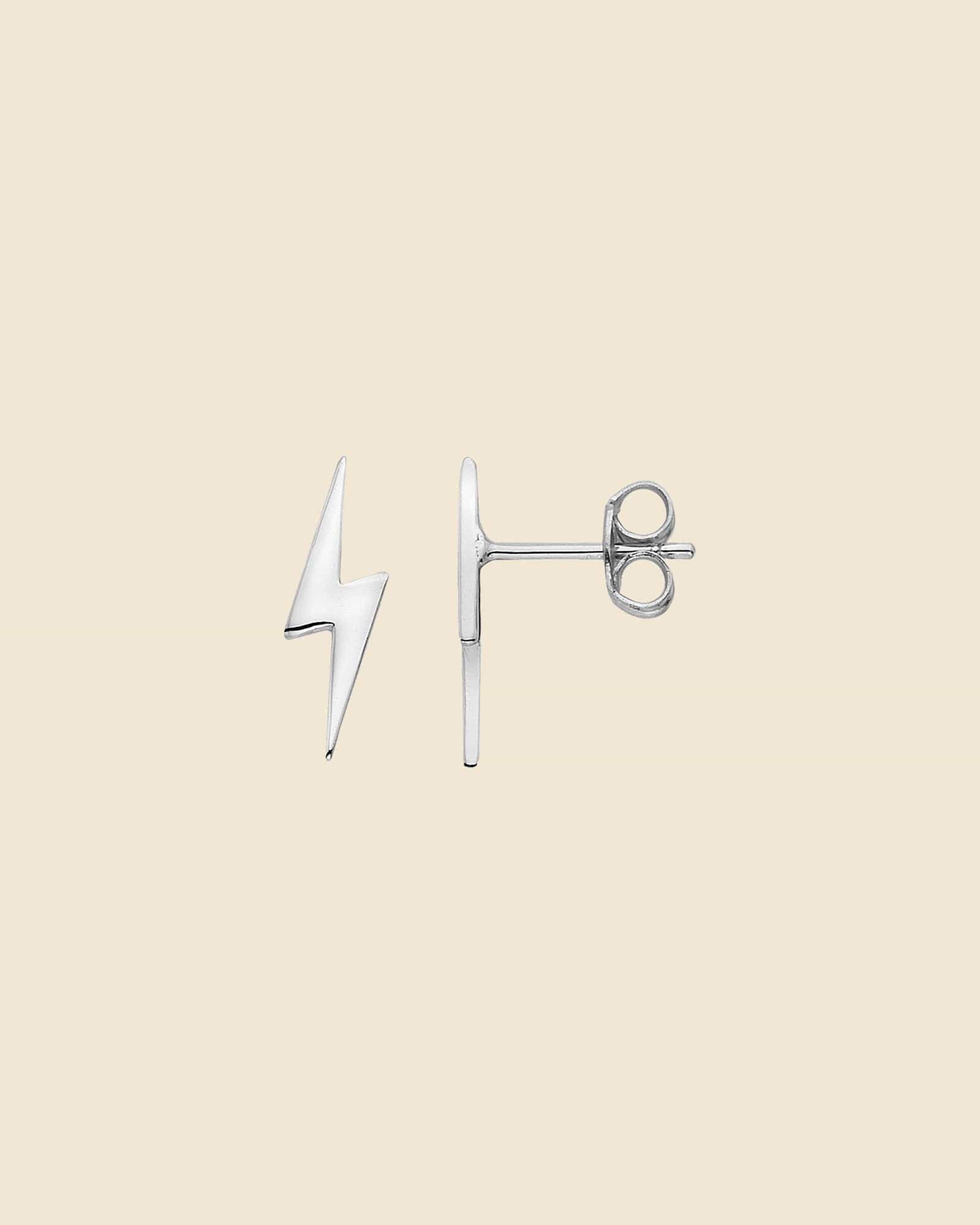 Sterling Silver Lightning Bolt Studs
