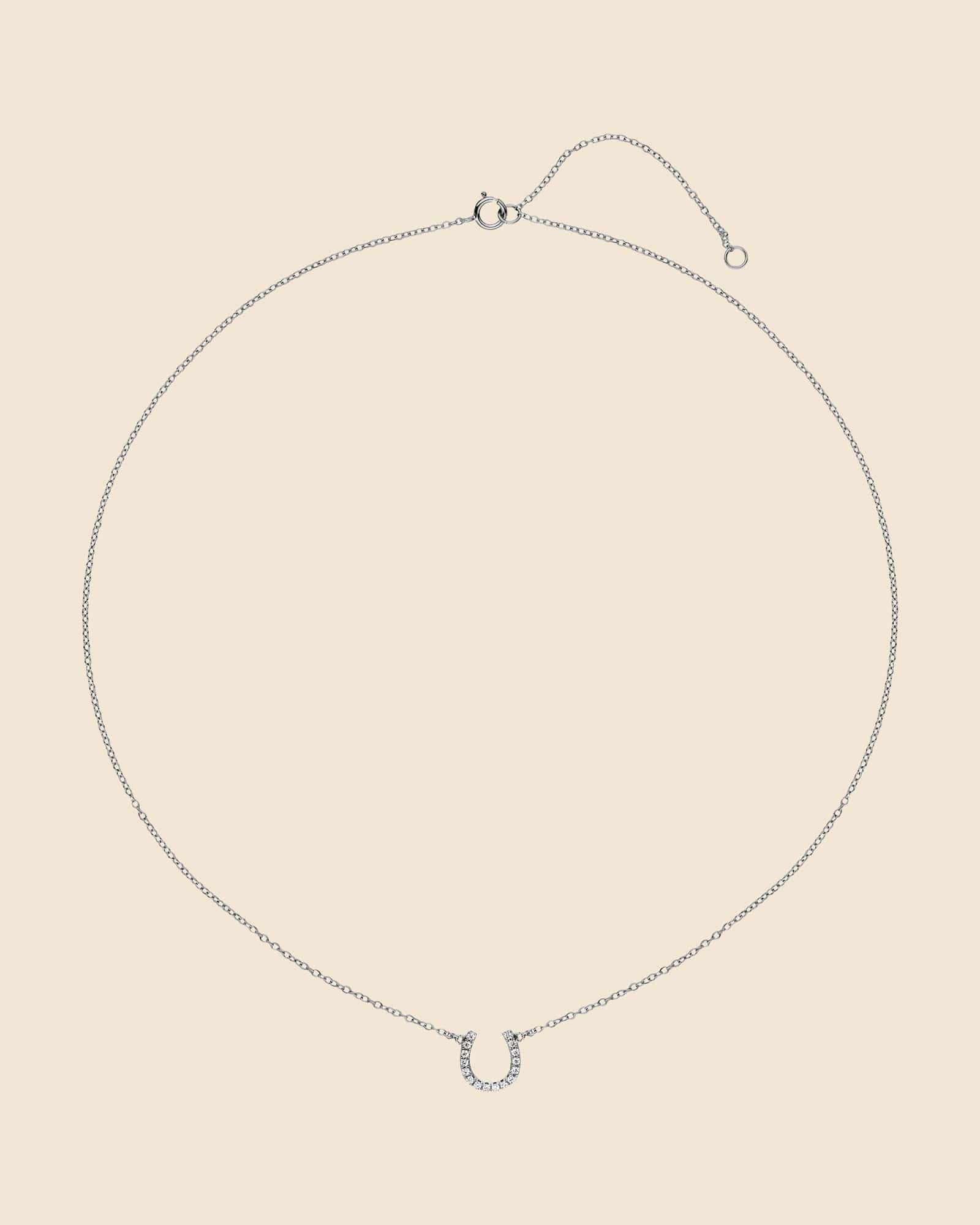Sterling Silver and Cubic Zirconia Horseshoe Necklace