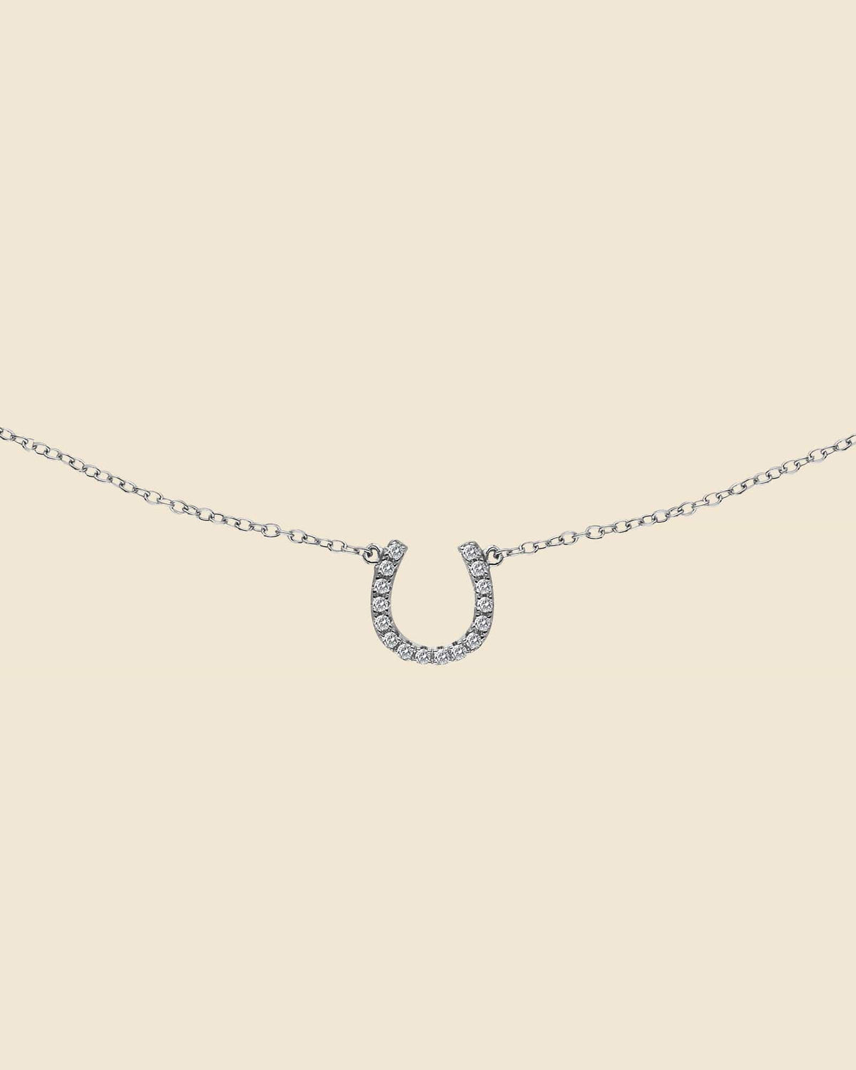 Sterling Silver and Cubic Zirconia Horseshoe Necklace