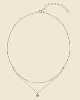 Sterling Silver and Cubic Zirconia Layered Necklace