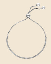 Sterling Silver and Cubic Zirconia Fine Slider Bracelet