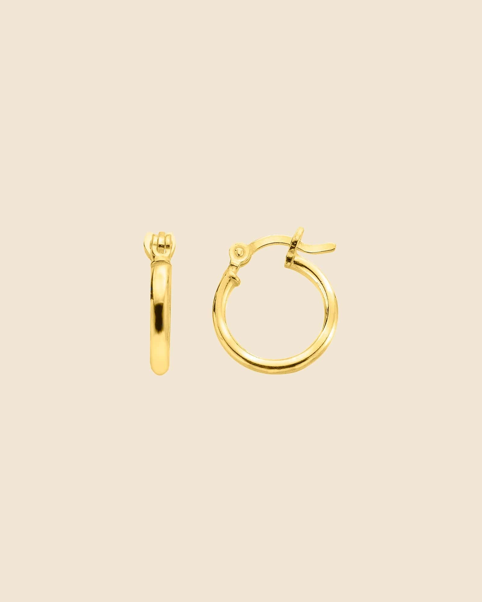 Gold Plated 2x12mm Flip Top Hoops