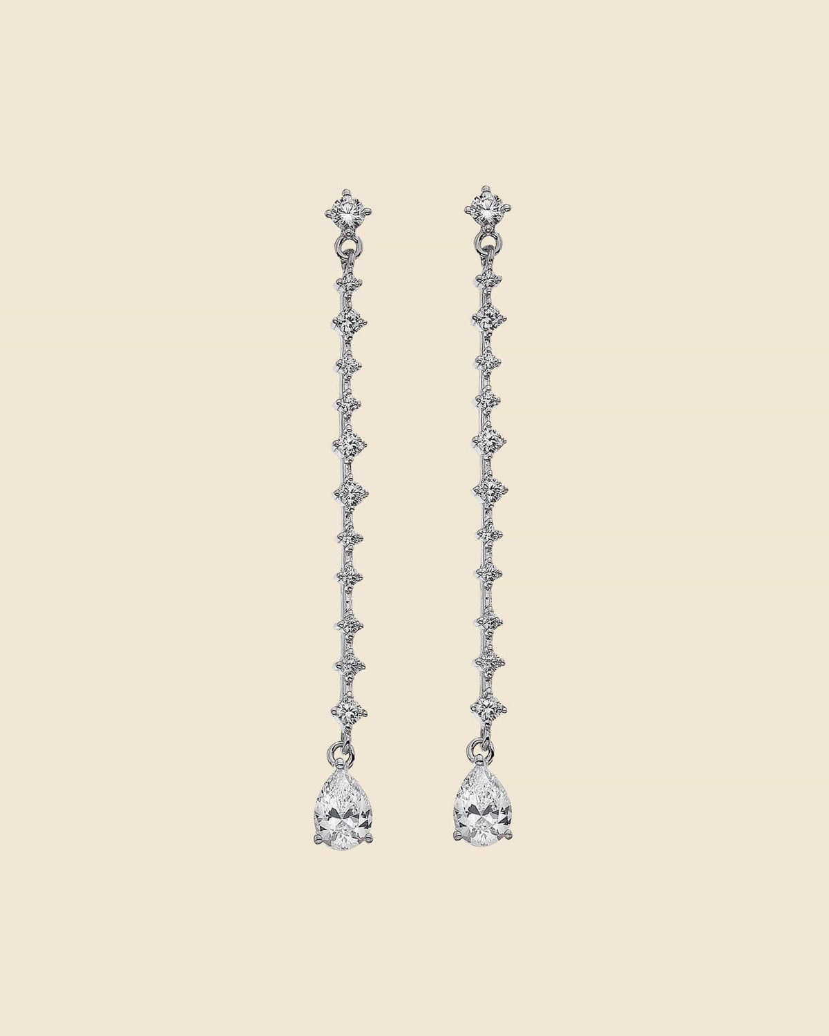 Sterling Silver and Cubic Zirconia Dewdrop Earrings