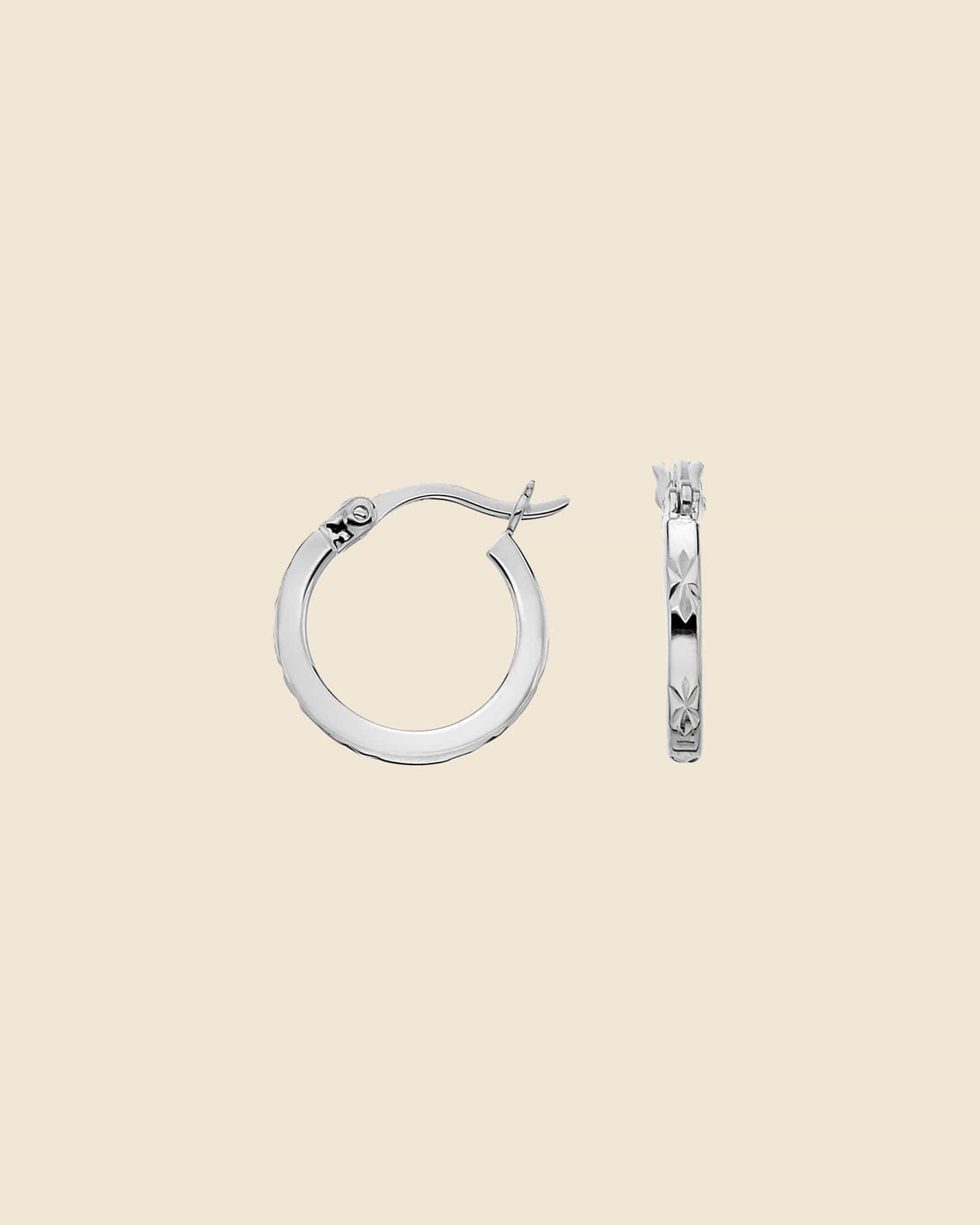 Sterling Silver Spark Edge Hoops
