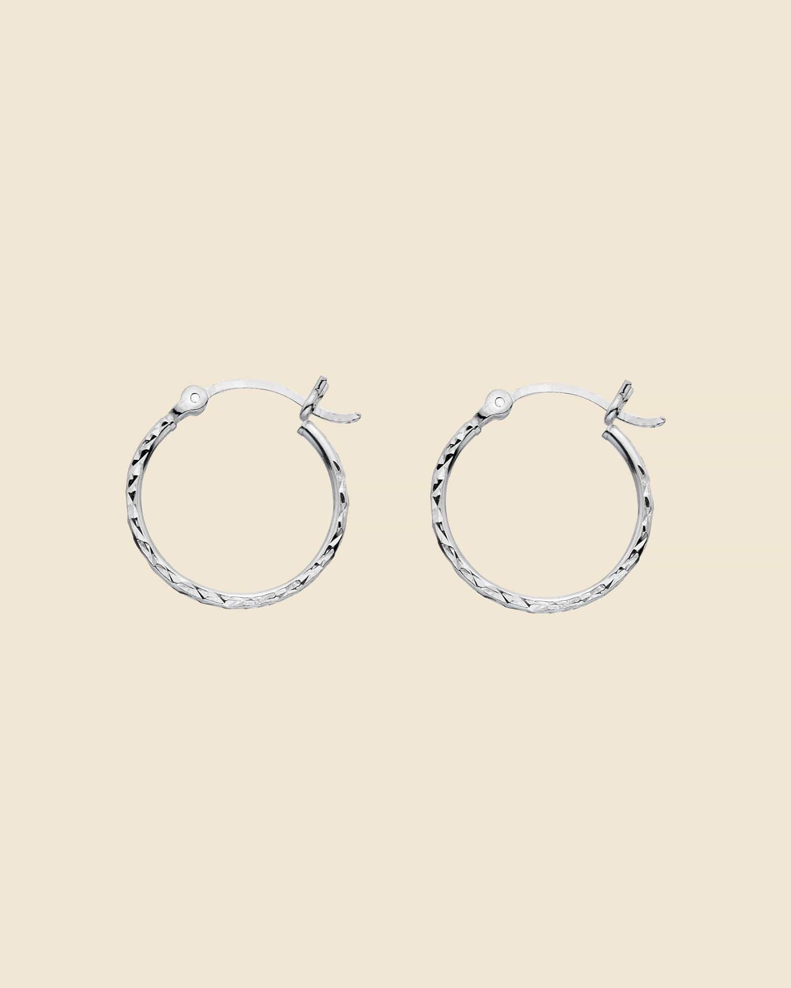 Sterling Silver Diamond-Cut Flip-Top Hoops