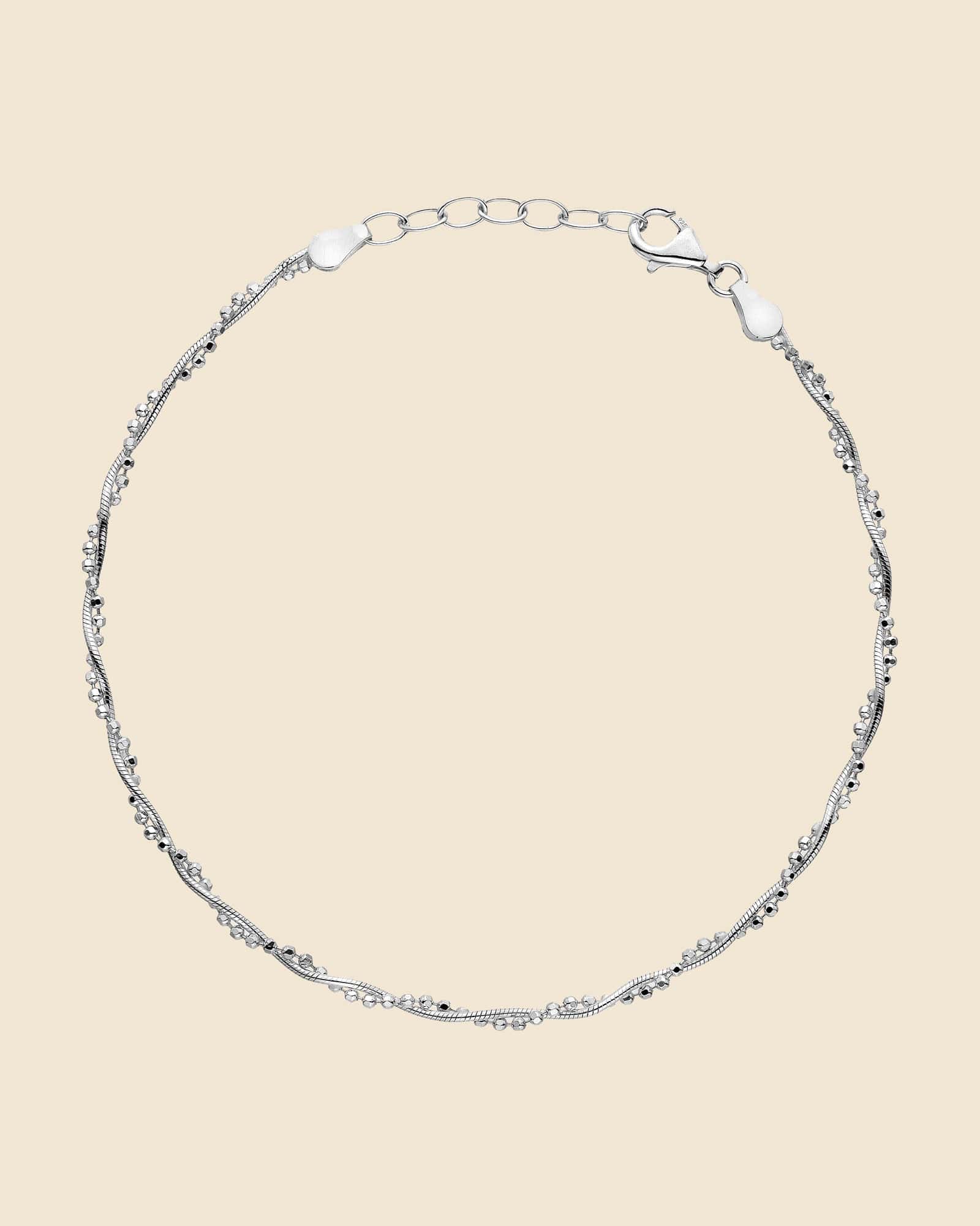 Sterling Silver Twisted Chains Anklet