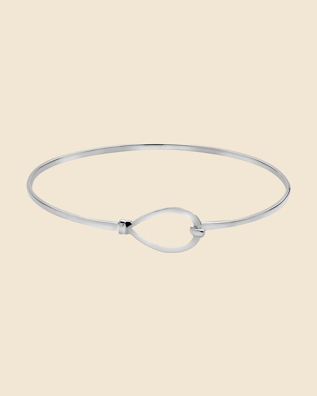 Sterling Silver Fine Bangle with Loop Fastening
