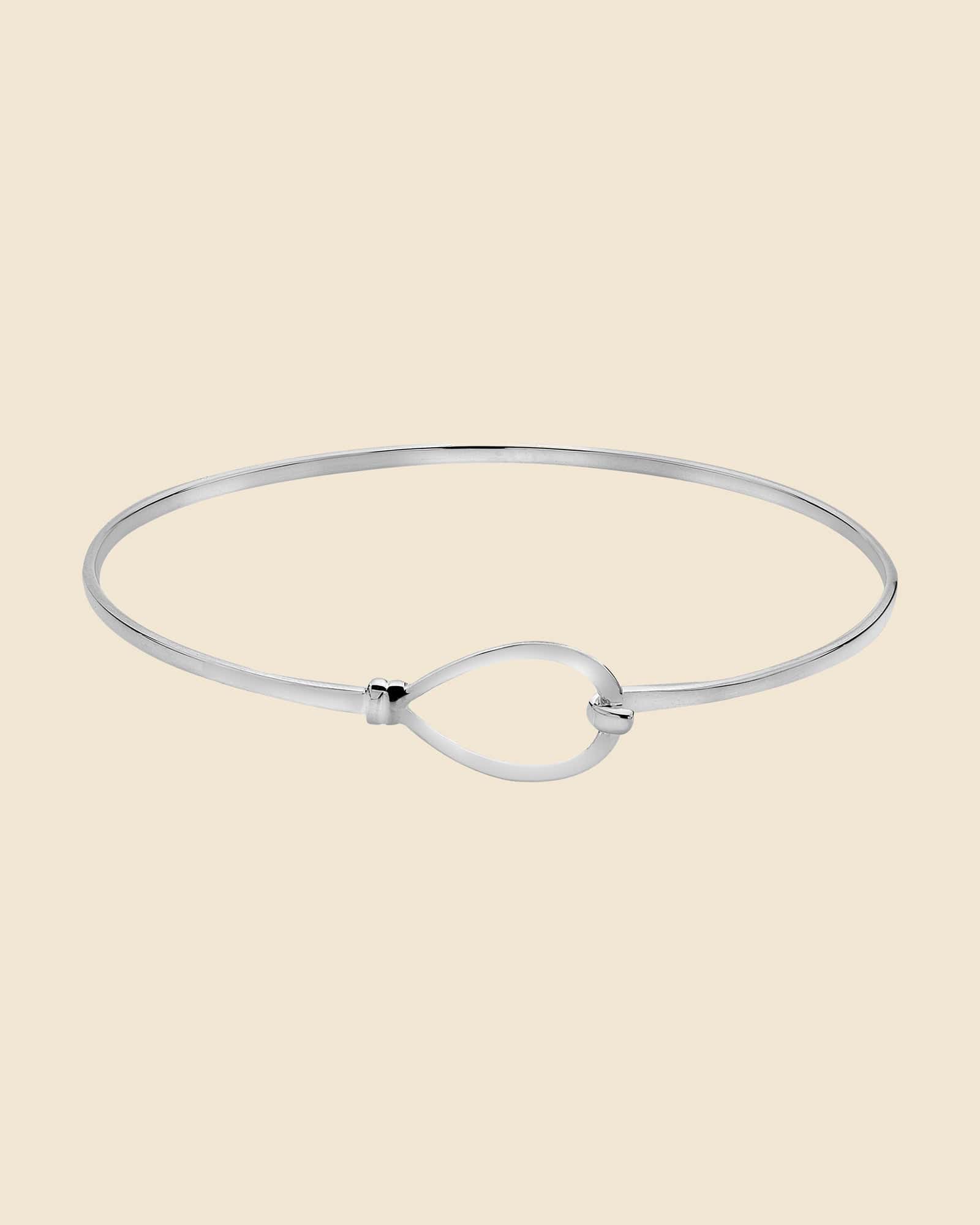 Sterling Silver Fine Bangle with Loop Fastening