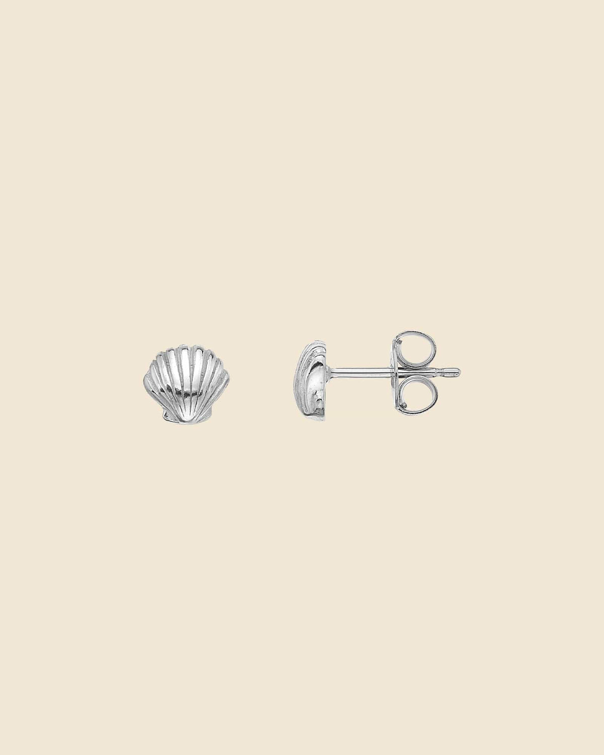 Sterling Silver Small Scallop Studs