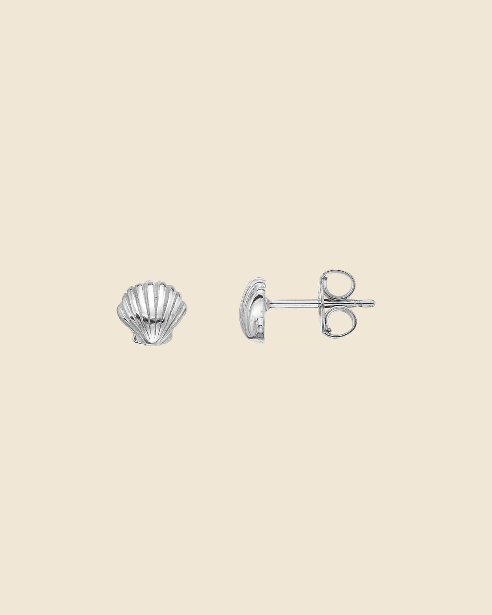 Sterling Silver Small Scallop Studs