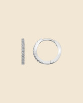 Sterling Silver and Cubic Zirconia Huggie Hoops