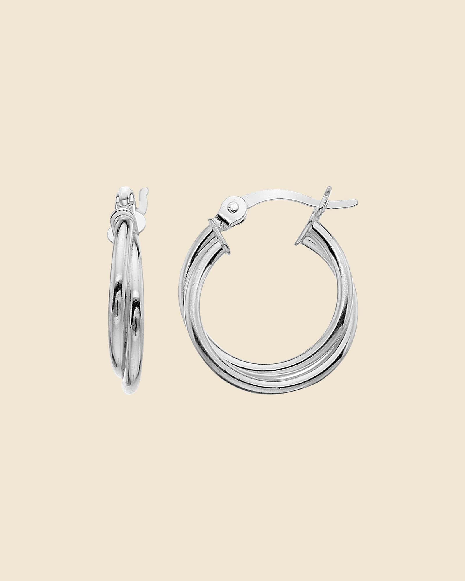 Sterling Silver Small Crossover Hoops