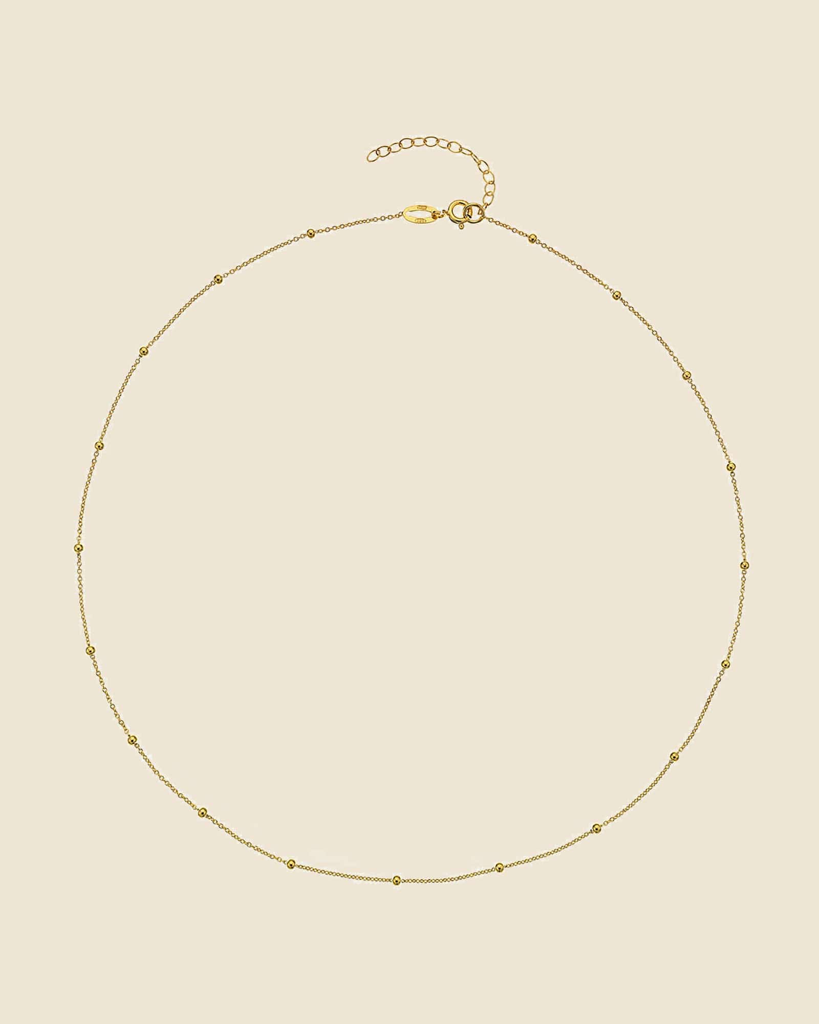 Sterling Silver Trace and Bead Station Chain
