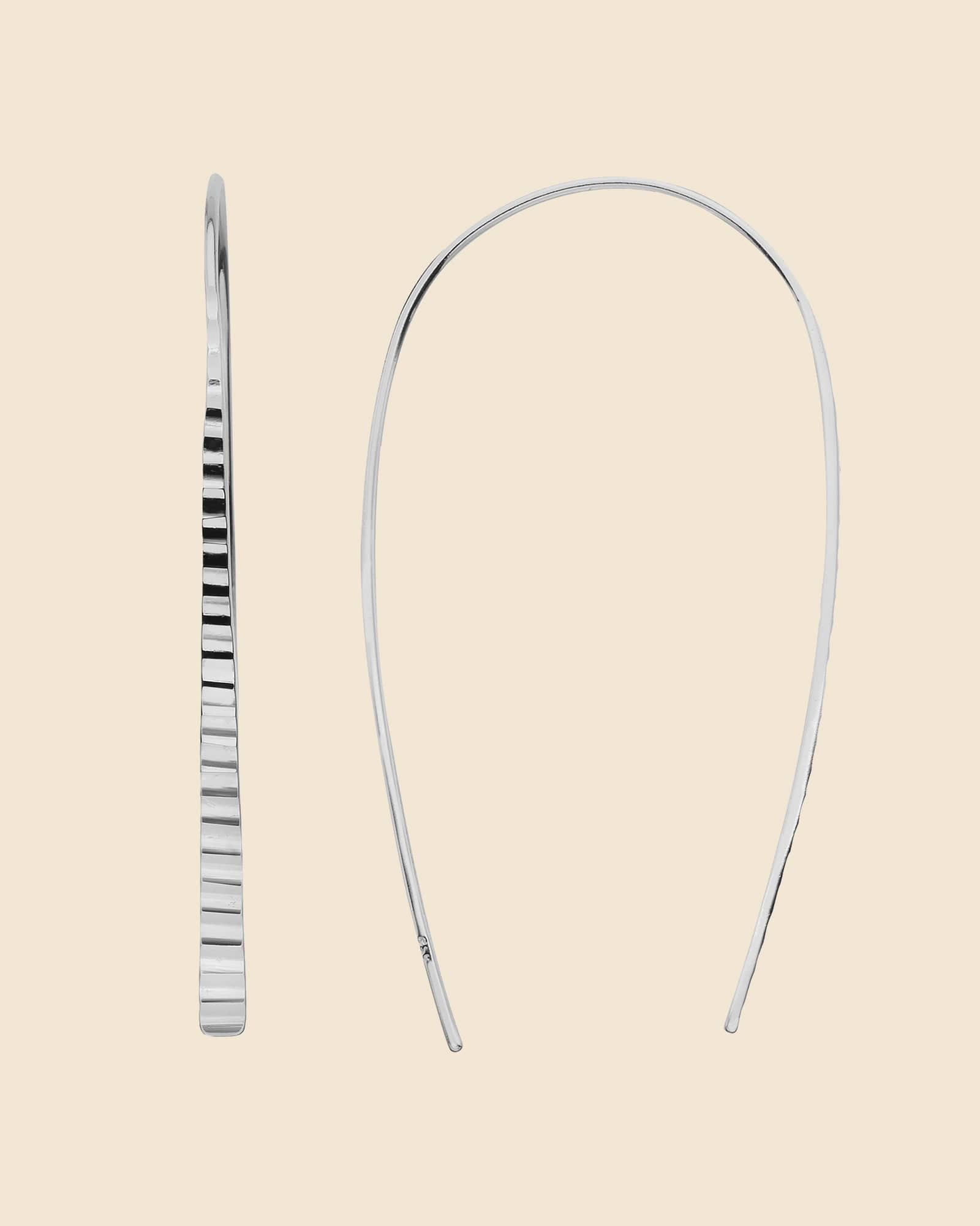 Sterling Silver Tapered Bar Pull-Through Earrings