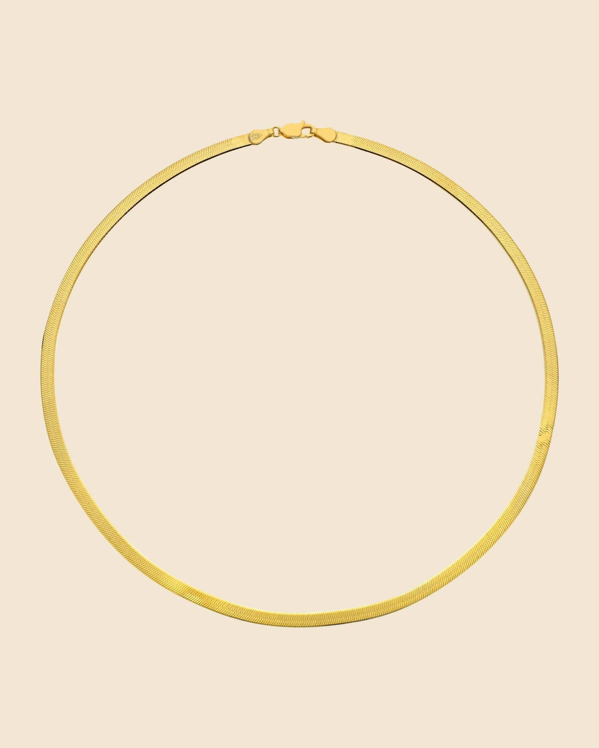 Gold Plated Fine Herringbone Necklace