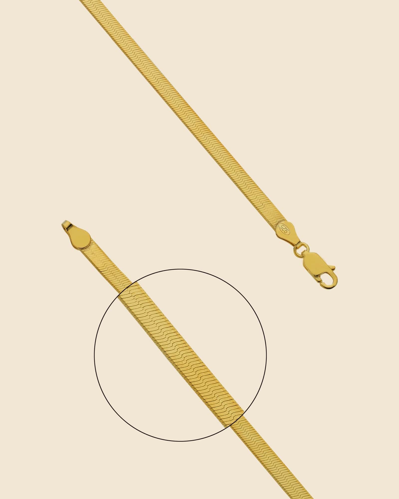 Gold Plated Fine Herringbone Necklace
