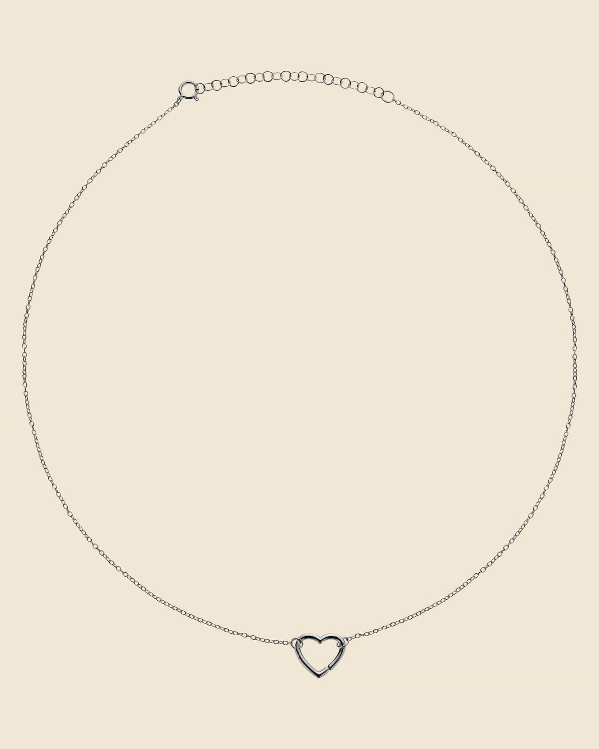 Sterling Silver Open Heart Necklace