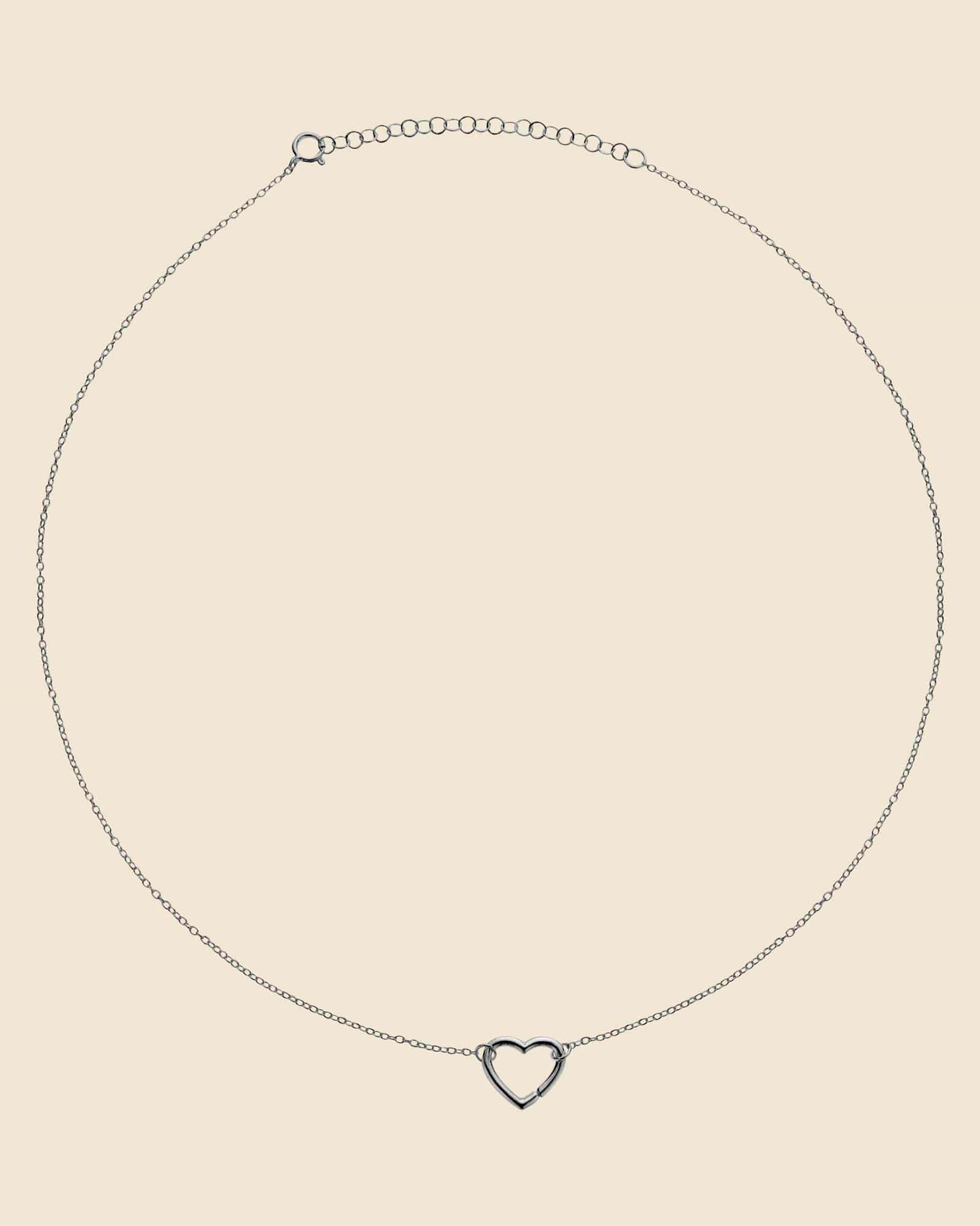 Sterling Silver Open Heart Necklace