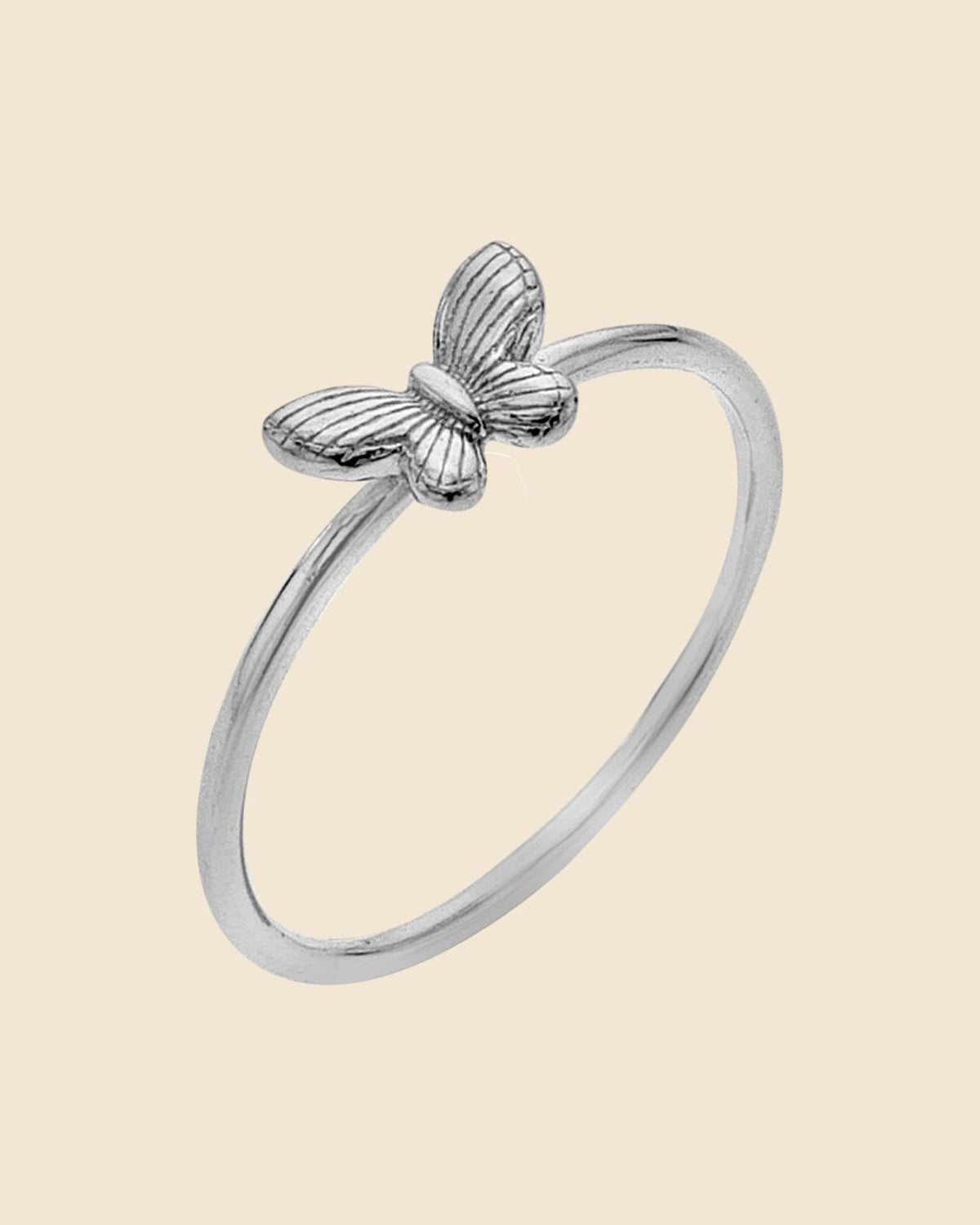 Sterling Silver Simple Butterfly Ring