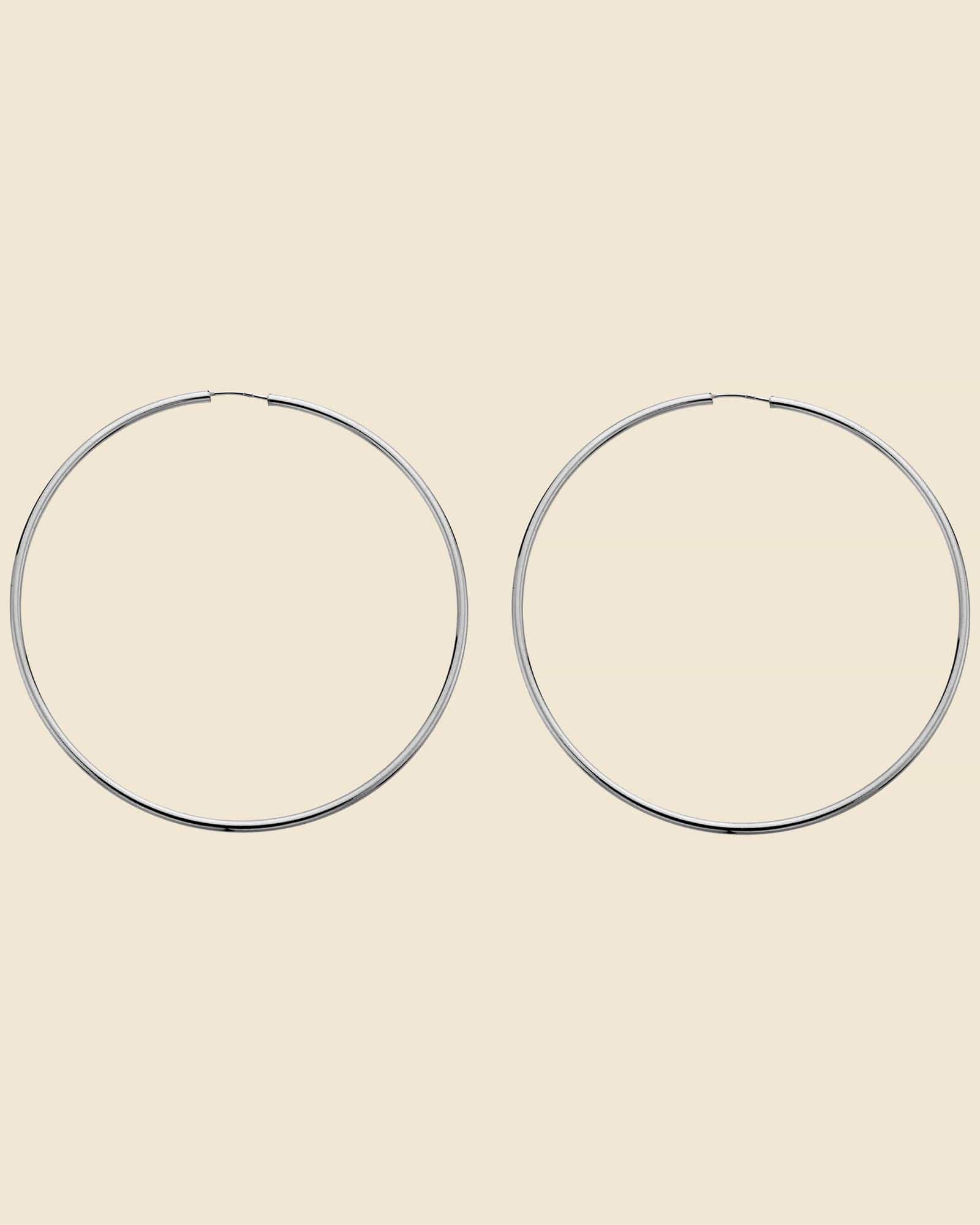 Sterling Silver 70mm Tube Hoops