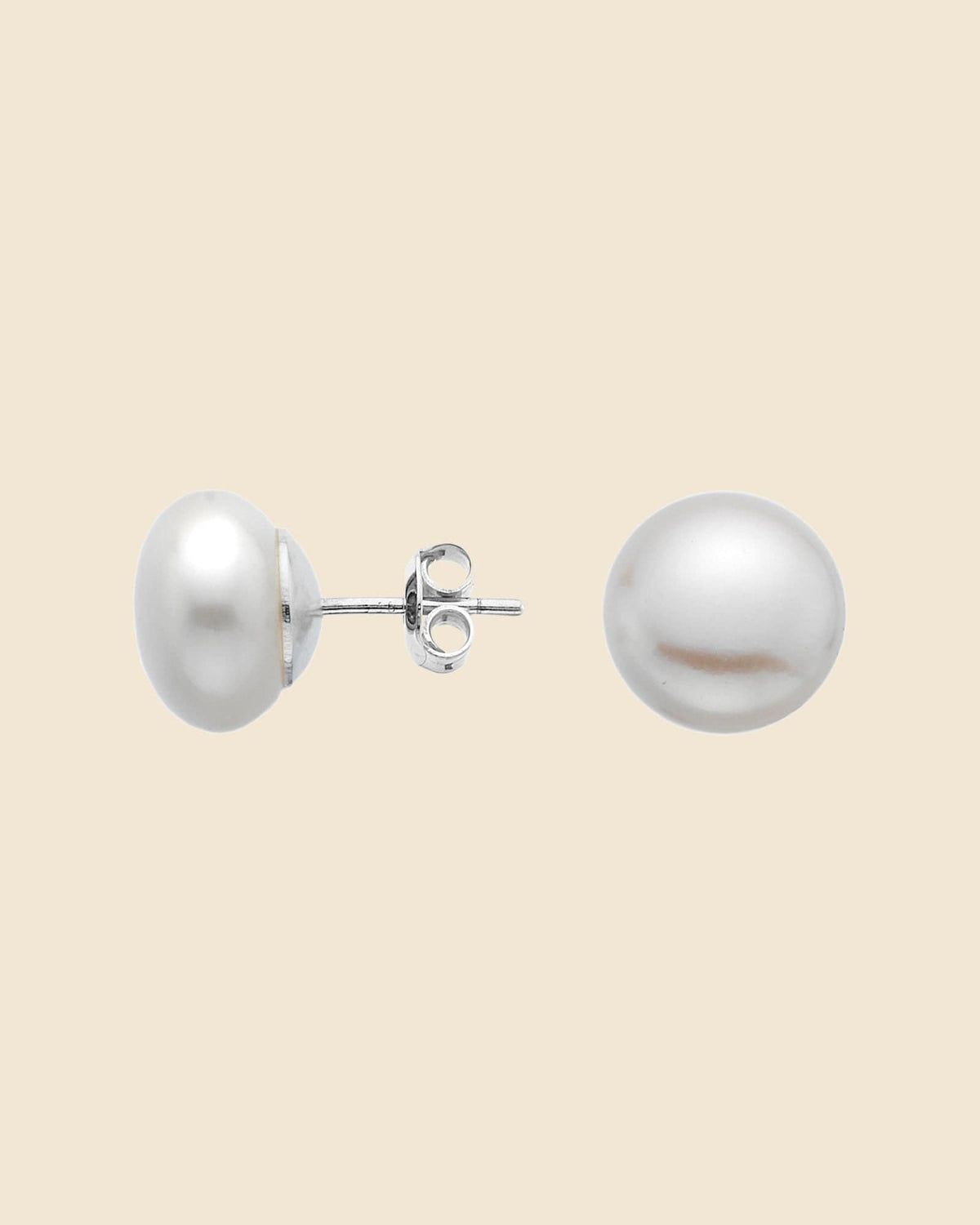 9.5mm White Freshwater Pearl and Sterling Silver Studs