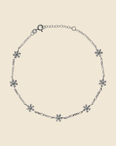 Sterling Silver Daisy Link Anklet