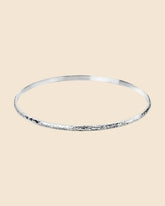 Sterling Silver Narrow Hammered Court Bangle