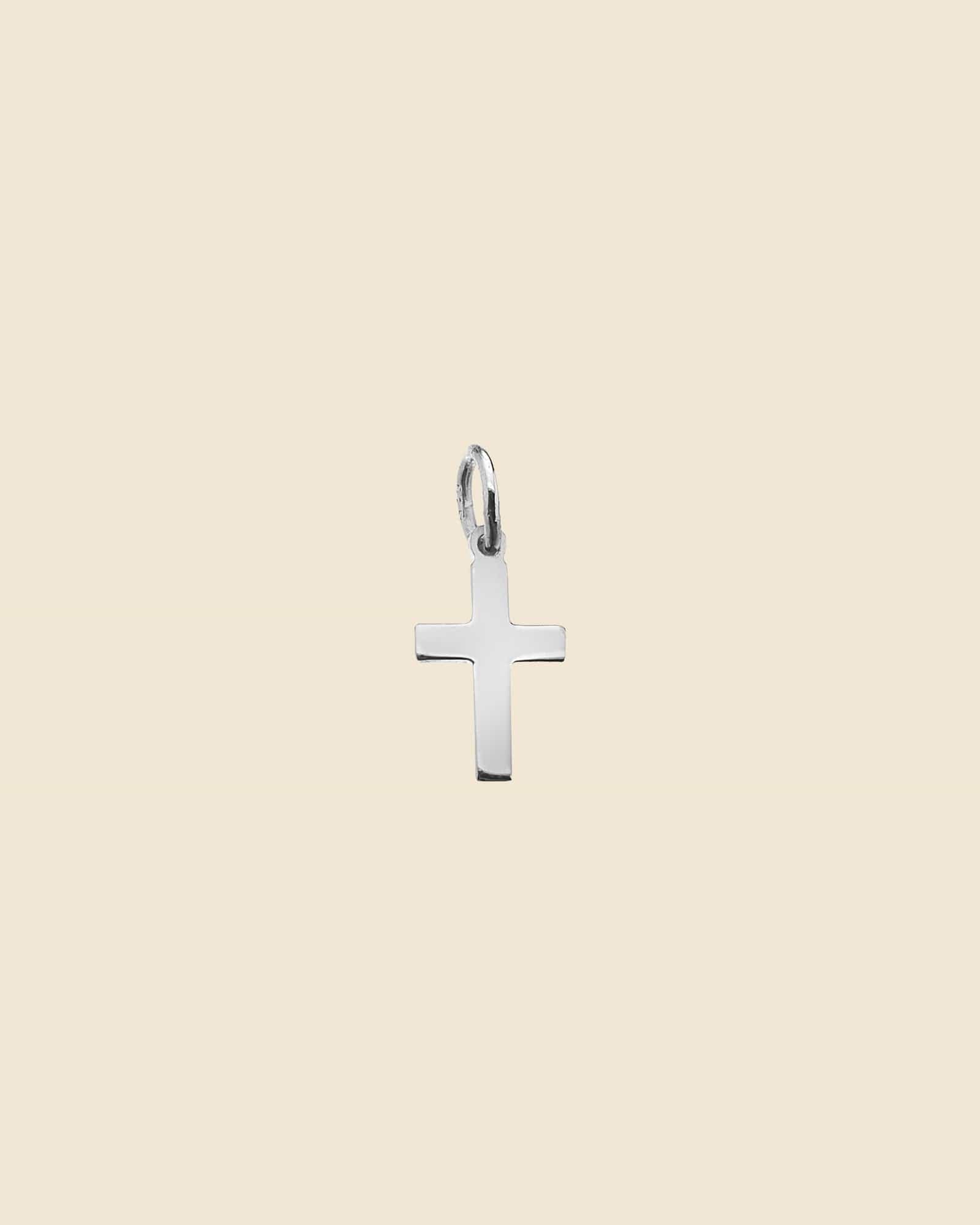 925 Sterling Silver Small Tiny Cross Pendant Necklace – 14mm Pendant, 16-18 Inch Cable Chain