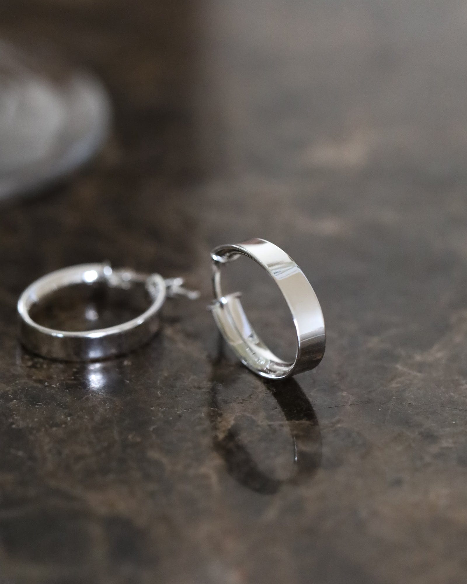 Sterling Silver Flat Oval Hoops