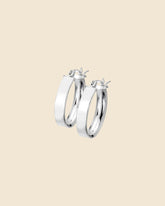 Sterling Silver Flat Oval Hoops
