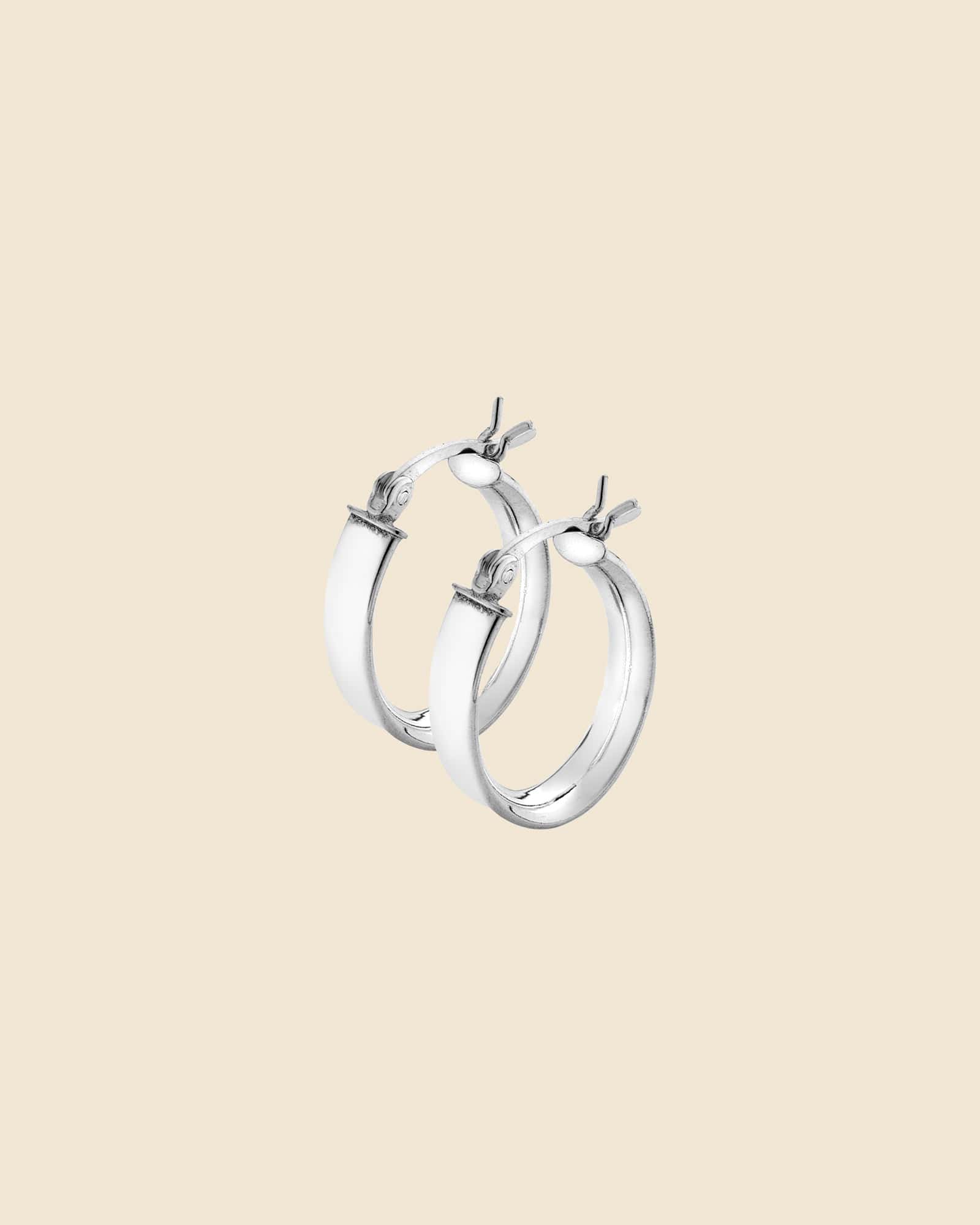 Sterling Silver Flat Oval Hoops