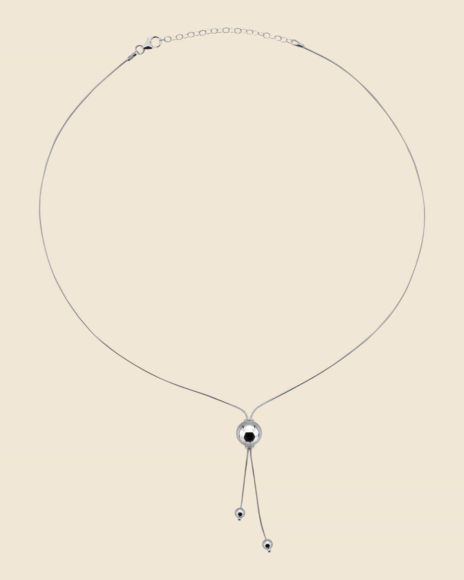 Sterling Silver Ball and Snake Chain Necklace