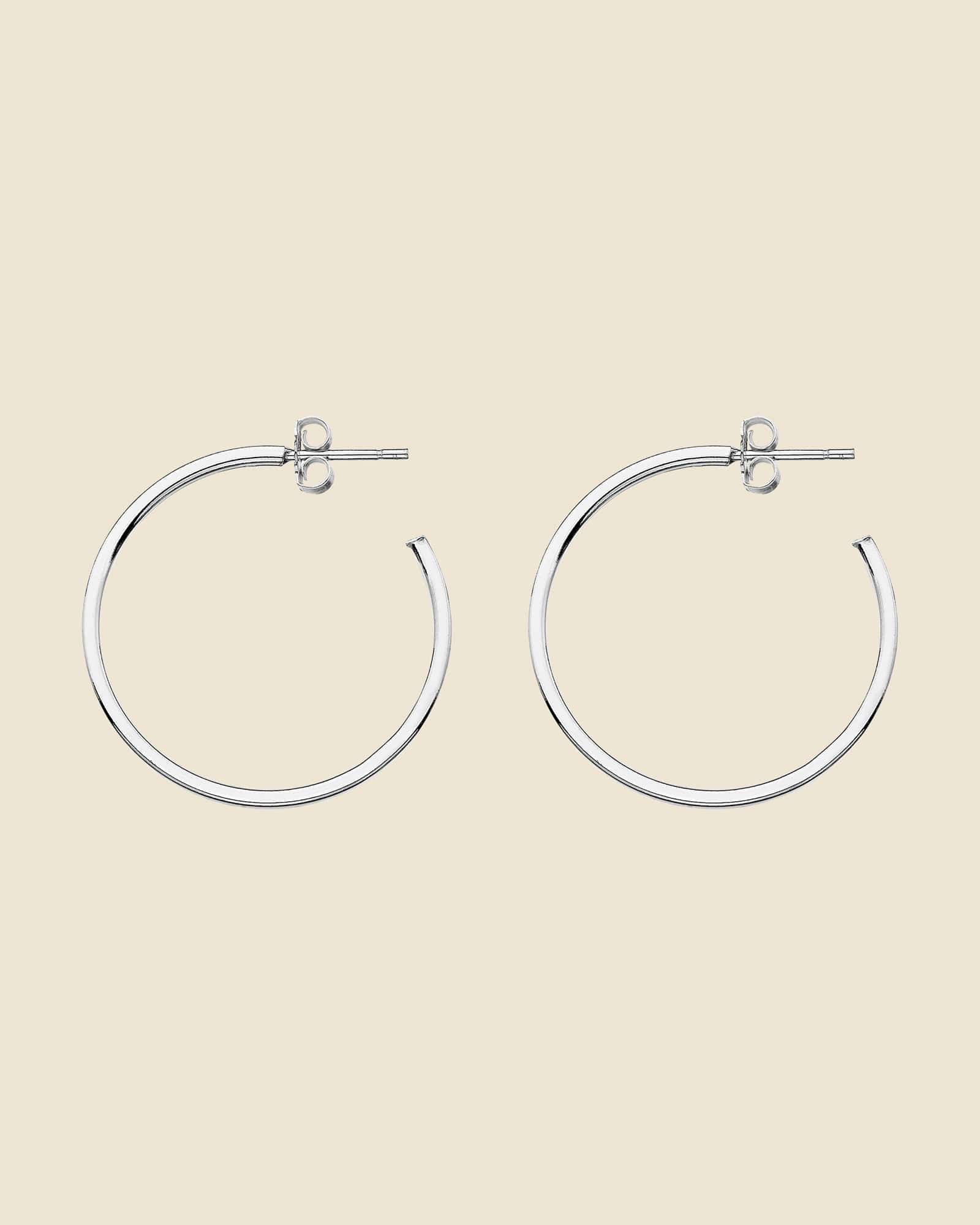 Tubular Hoops, Silver