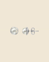 Sterling Silver Surround Freshwater Pearl Studs
