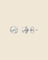Sterling Silver Surround Freshwater Pearl Studs
