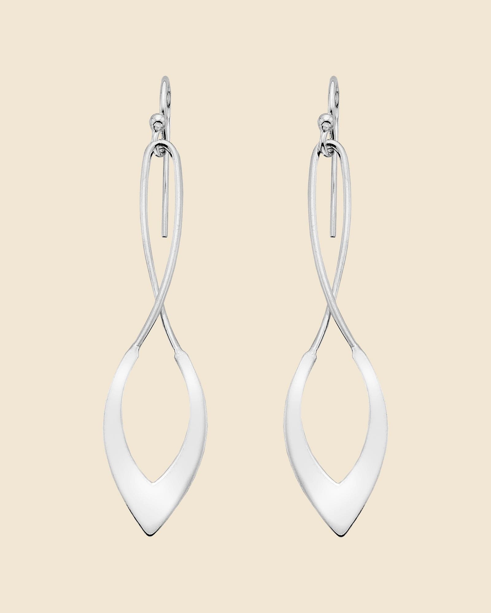 Sterling Silver Wishbone Drop Earrings