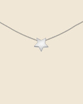 Sterling Silver Solid Floating Star Necklace