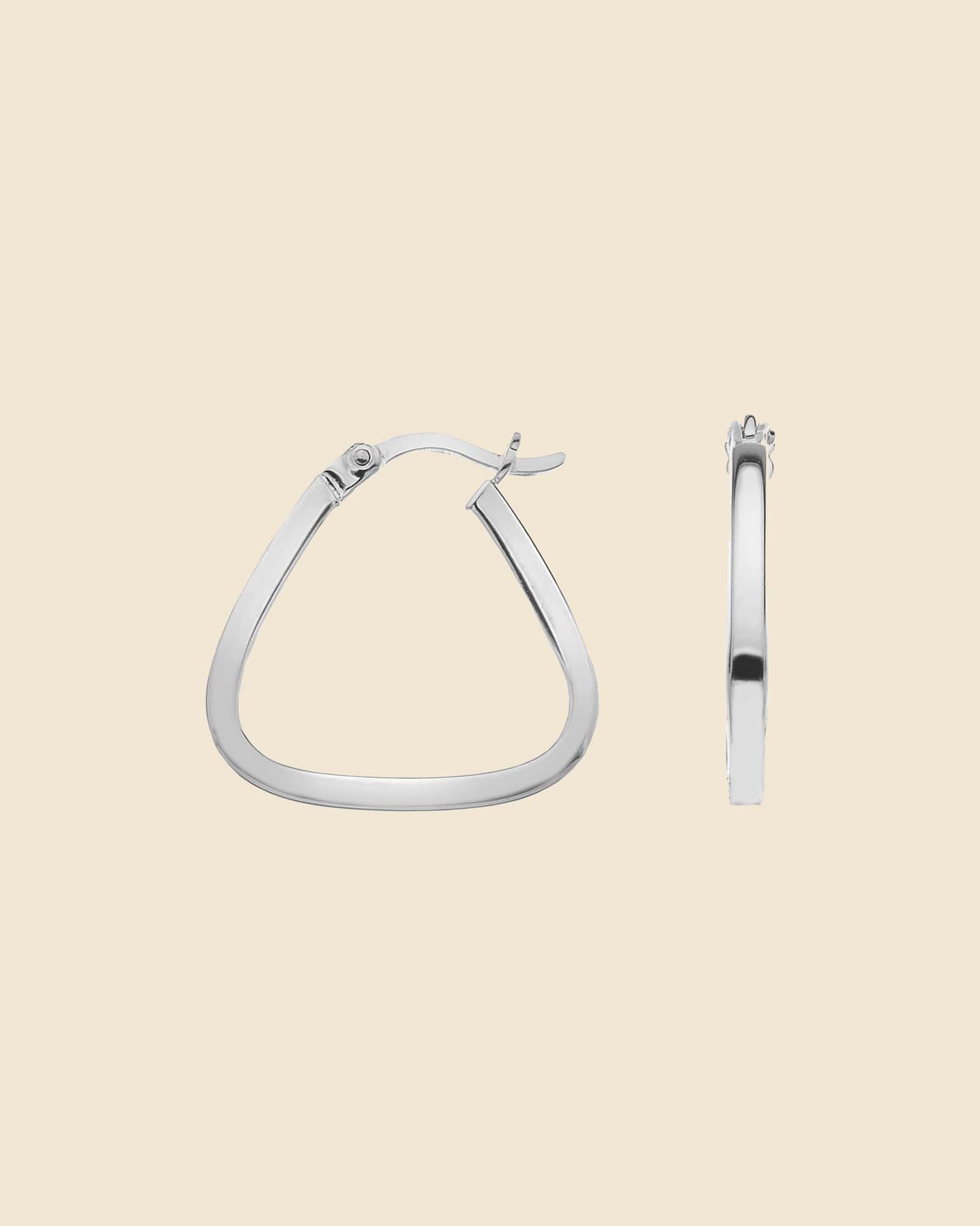 Sterling Silver Triangle Hoop Earrings