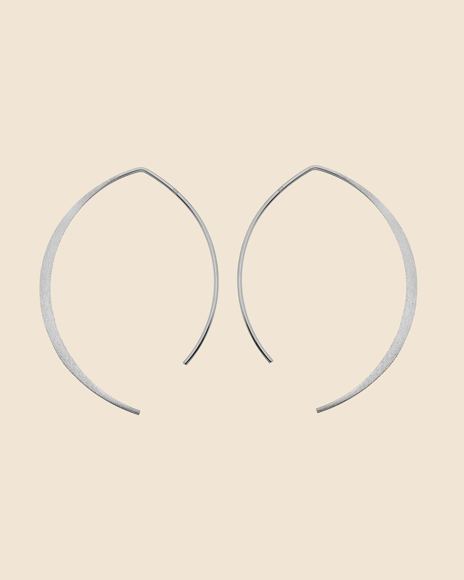 Sterling Silver Matte Hoop Effect Earrings
