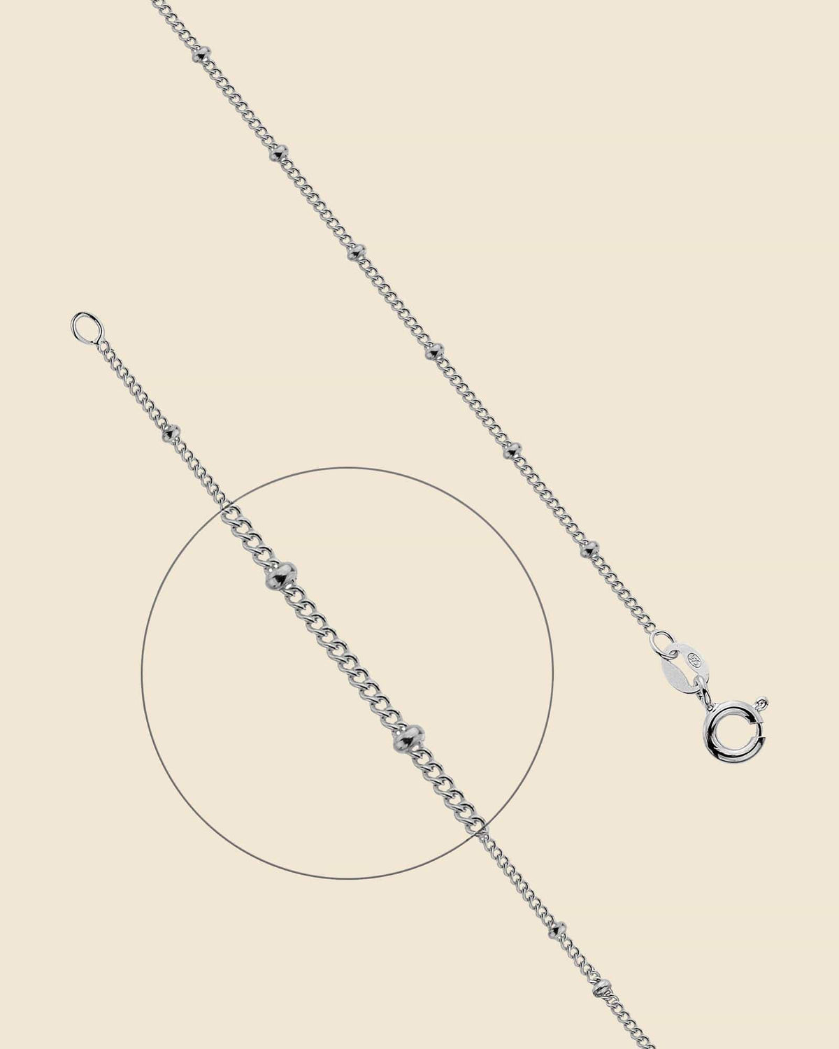 Sterling Silver Bobble Station Chain